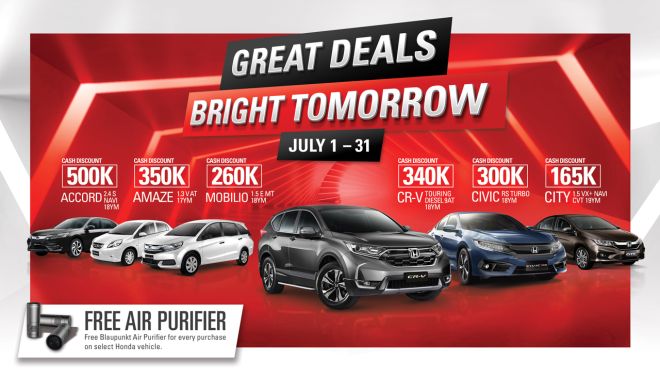 Get up to Php 500,000 discount when you buy Honda this July image