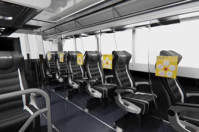 Check out how this bus isolates passengers from one another image