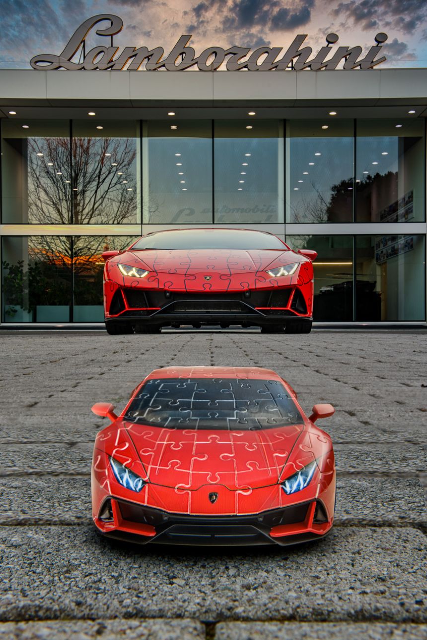 Assemble your own Lamborghini Huracan Evo with this 3D puzzle image