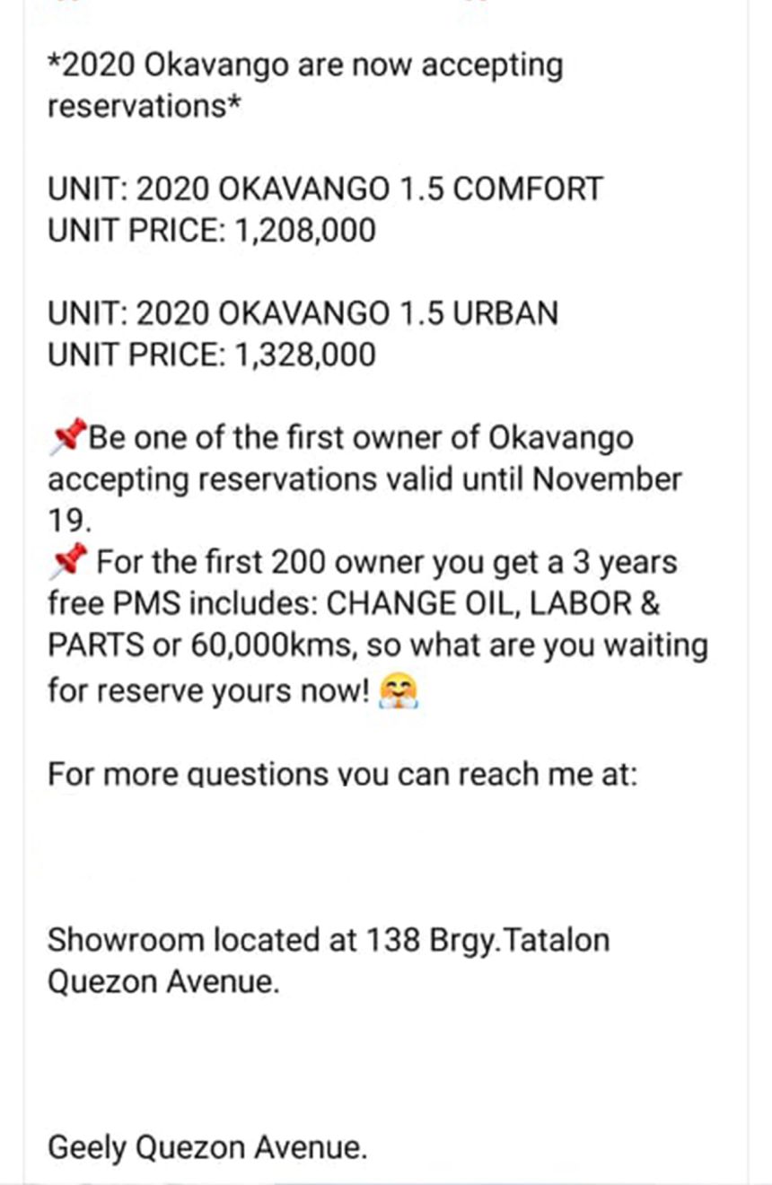 Will 2021 Geely Okavango be cheaper than TOTL Azkarra? image