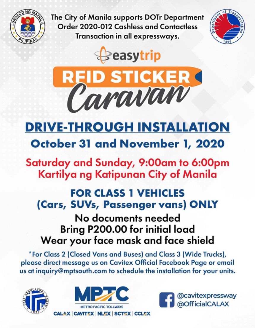 Manila to hold 2-day drive-thru EasyTrip RFID installation image