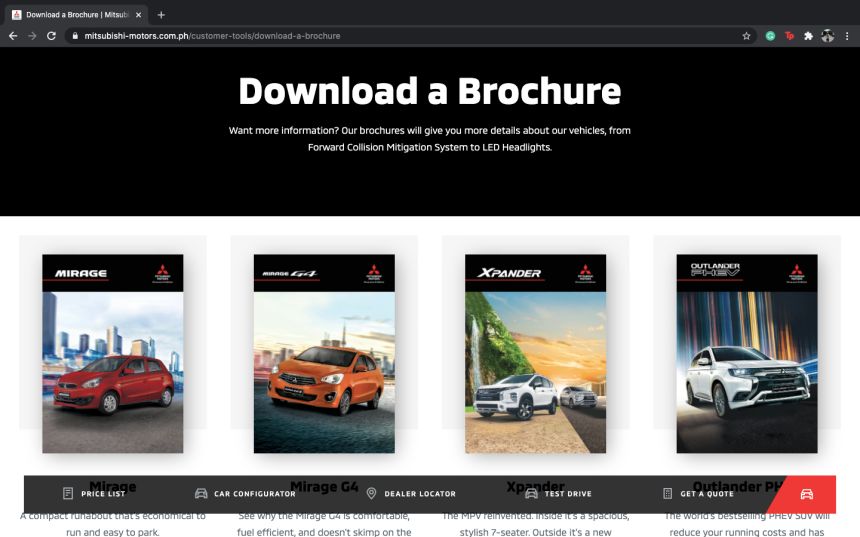 Mitsubishi Motors PH just redesigned their website and it looks good image