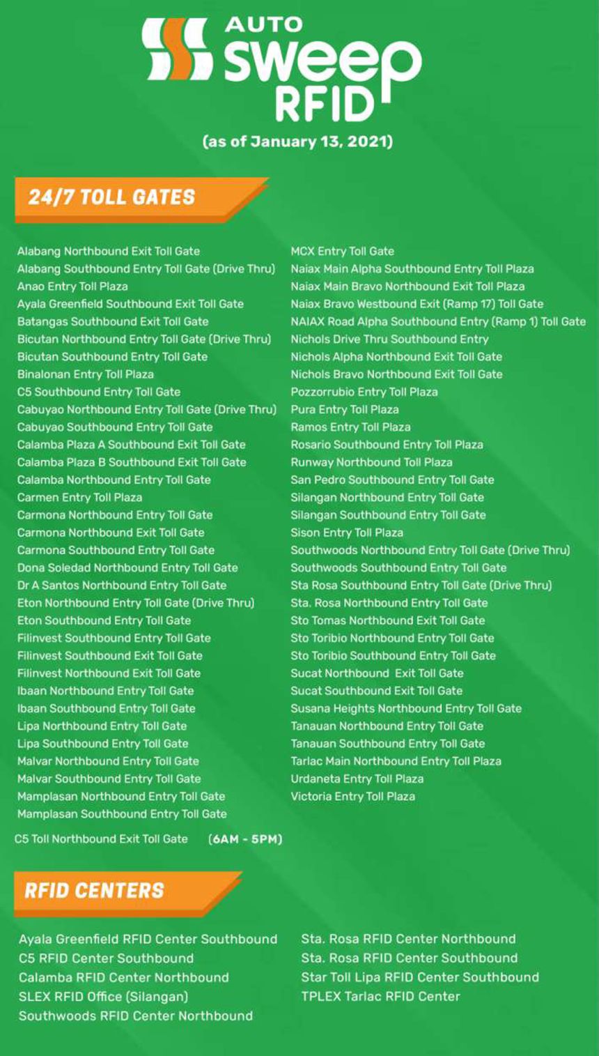 Updated List: All AutoSweep RFID installation sites as of January 2021 image