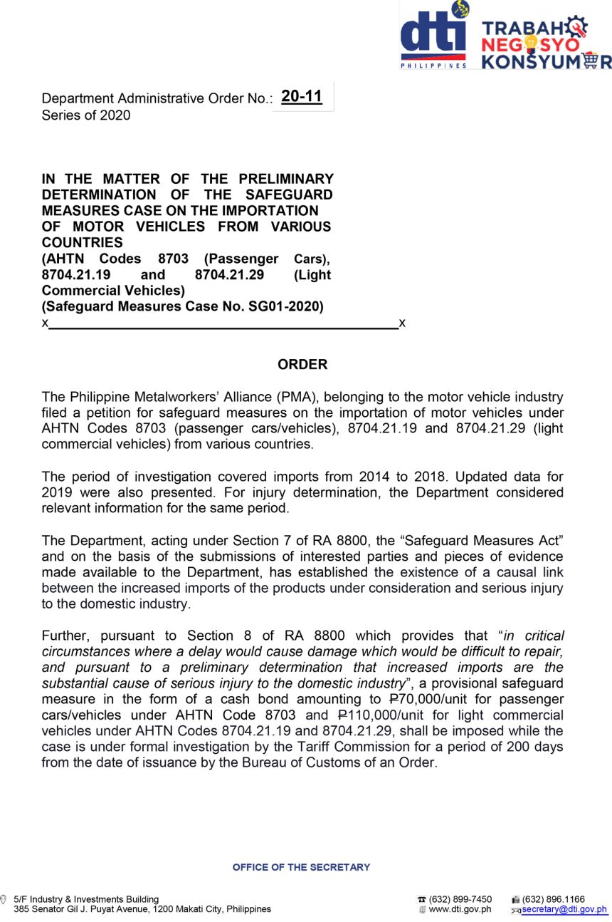 DTI Order image