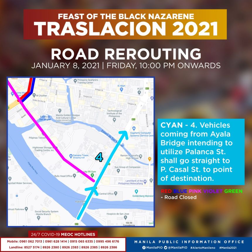 Black Nazarene 2021: All roads closures and detours in Manila image