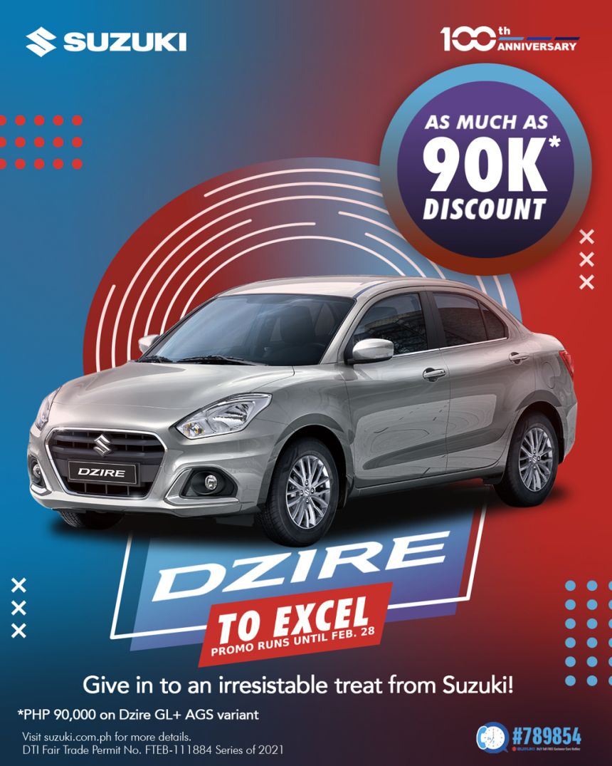 2021 Suzuki Dzire: Up to PHP 90,000 off this month image