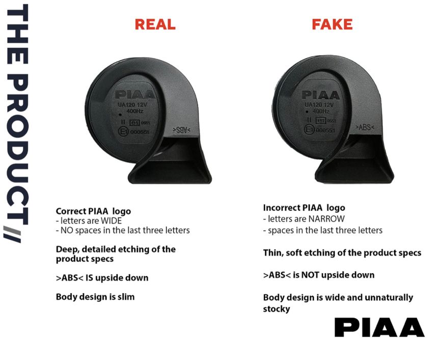 PIAA warns the public against fake OTO Style horns image