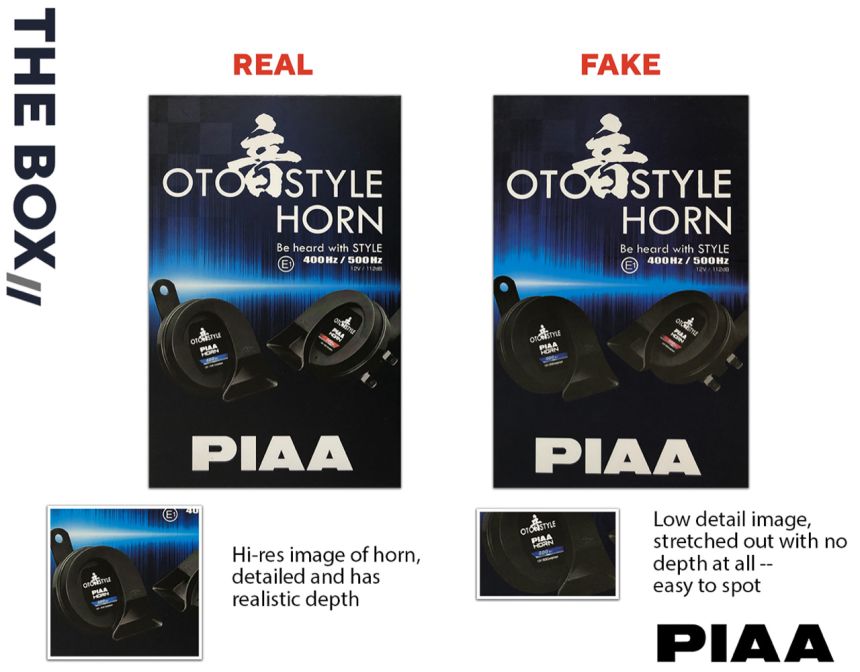 PIAA warns the public against fake OTO Style horns image