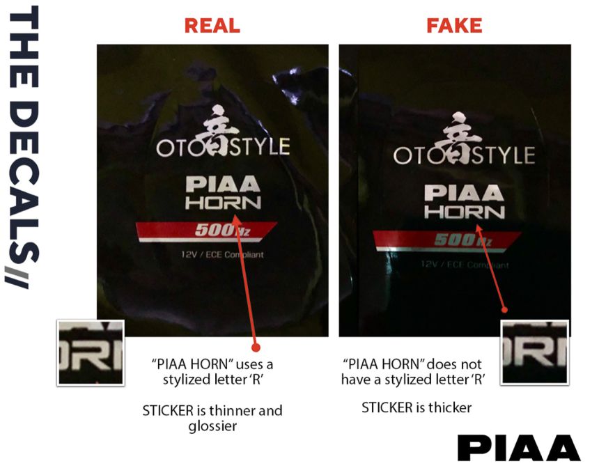 PIAA warns the public against fake OTO Style horns image