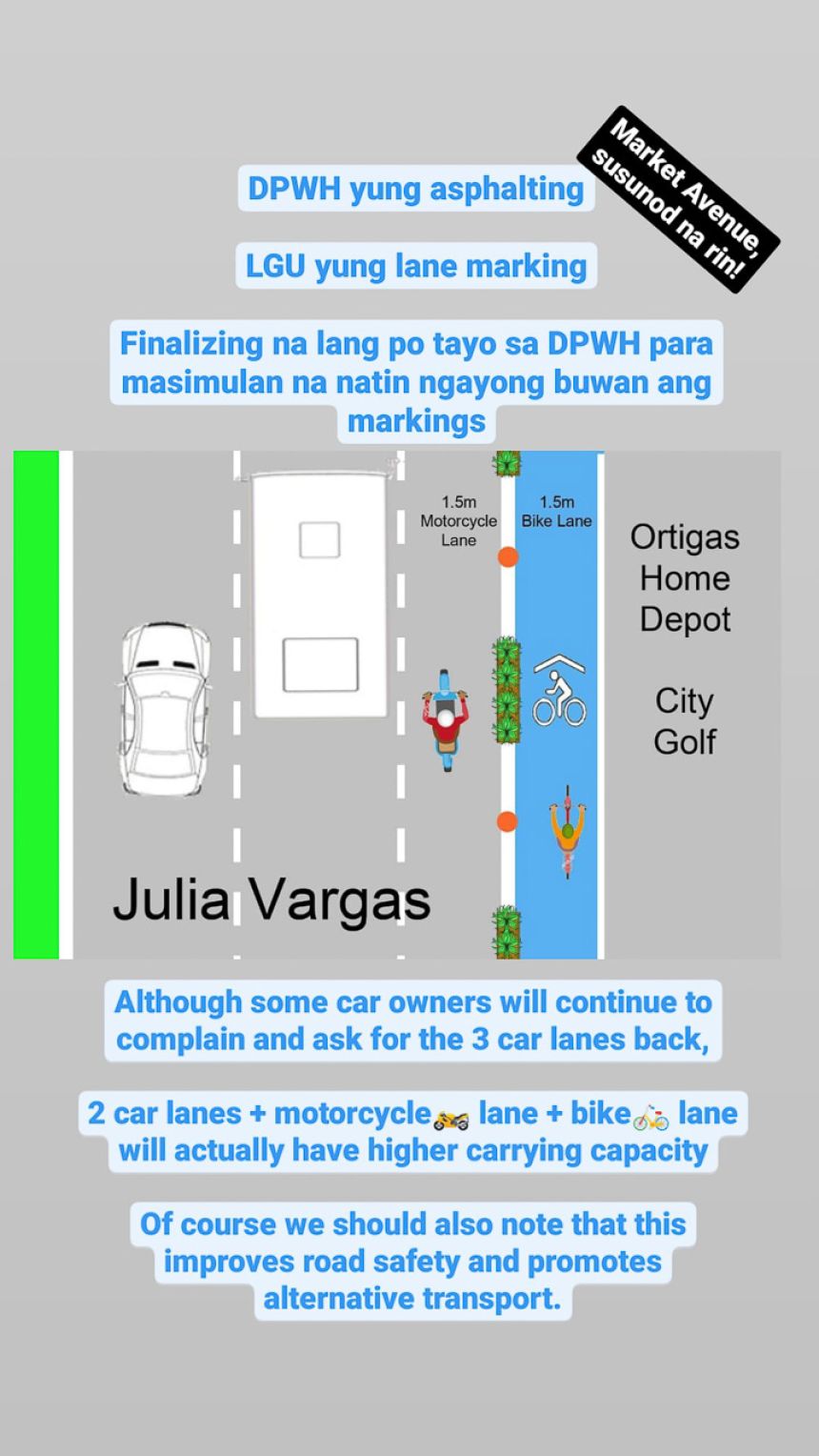 J. Vargas Ave in Pasig to have dedicated motorcycle, bike lanes image