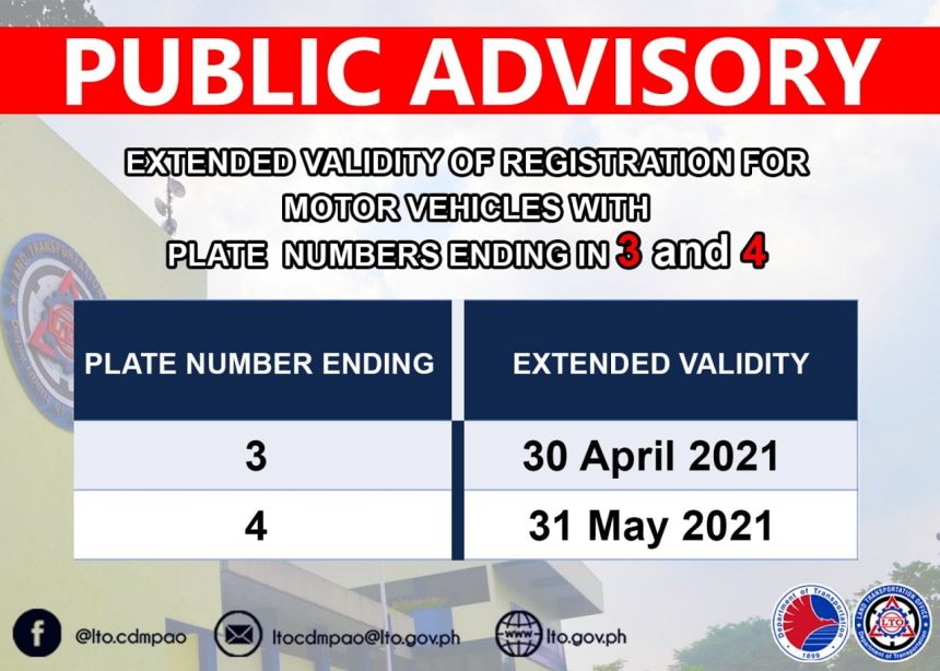 LTO extends validity of registration for plates ending in 3, 4 image