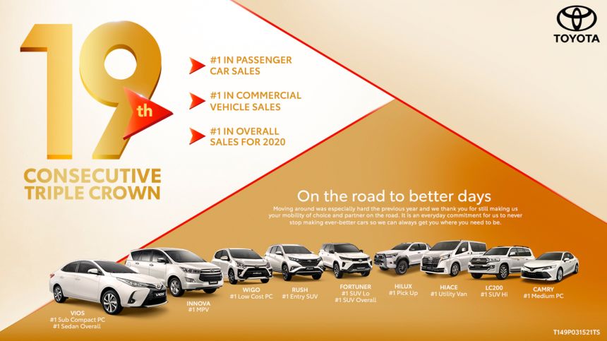 Toyota Motor Philippines wins 19th consecutive Triple Crown image