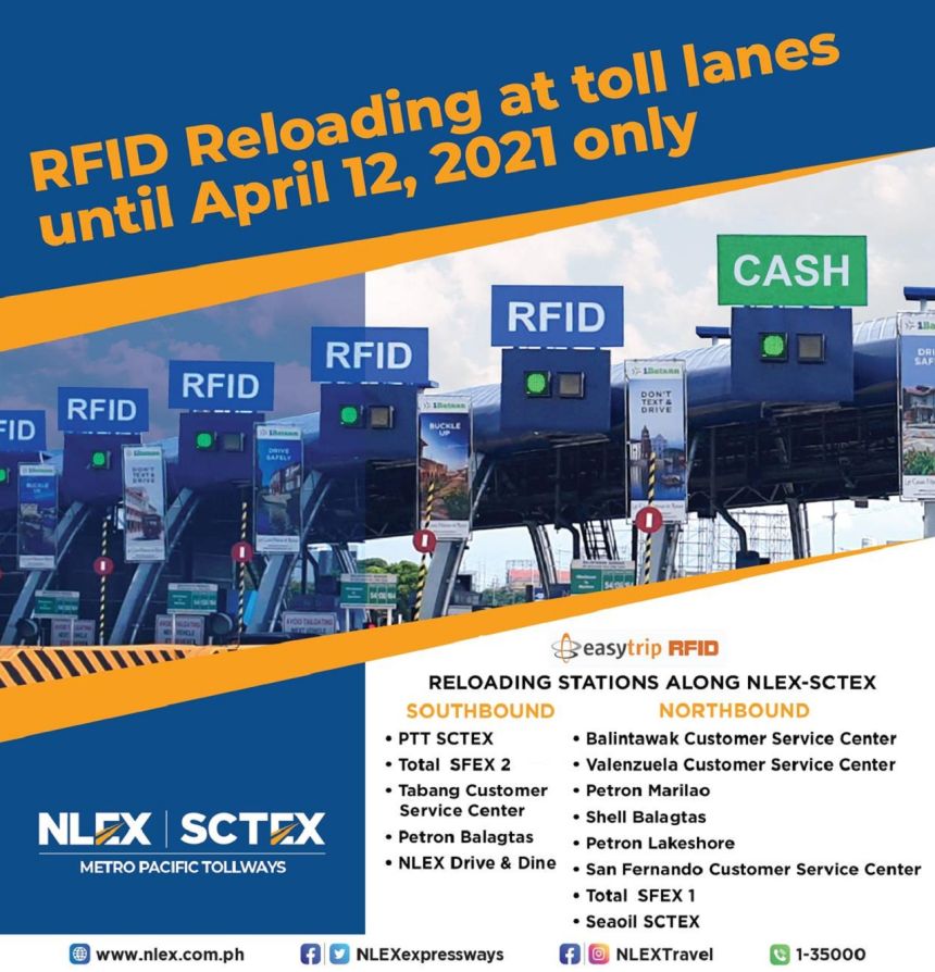 You have until April 12 to reload your RFID at these NLEX toll plazas image