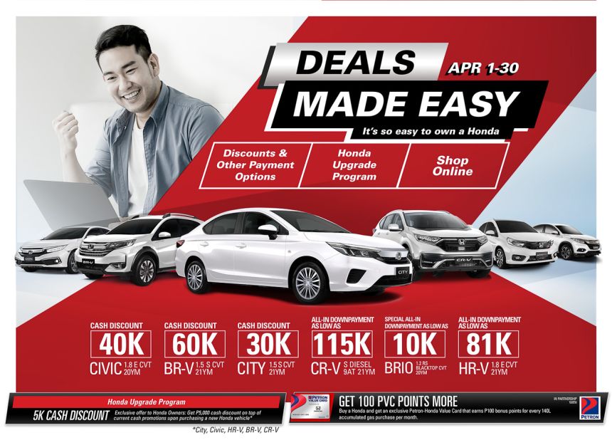 Get up to PHP 180K off when you buy a Honda this April image