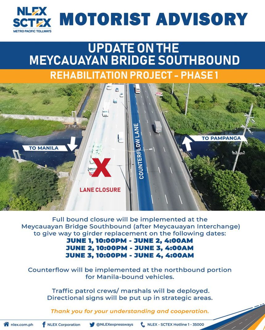 NLEX to close southbound portion of Meycauayan Bridge tonight image