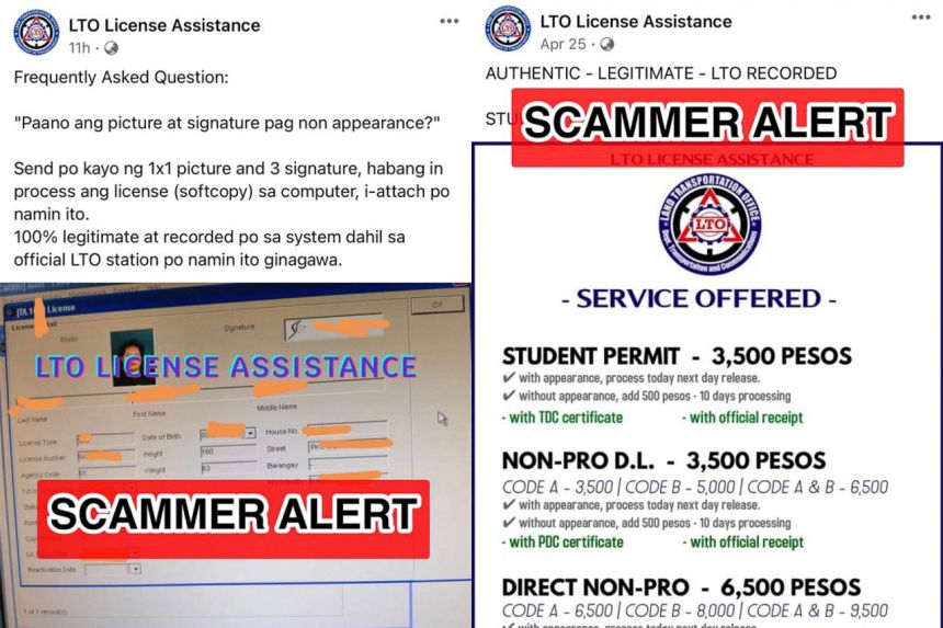 LTO warns public against Facebook-based fixers image