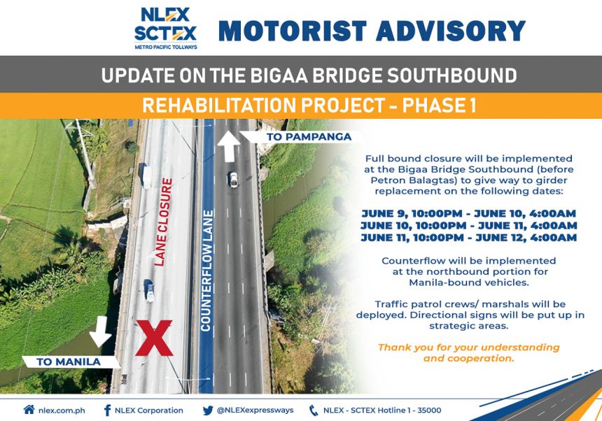 NLEX to close Bigaa, Meycauayan bridges starting June 9 image