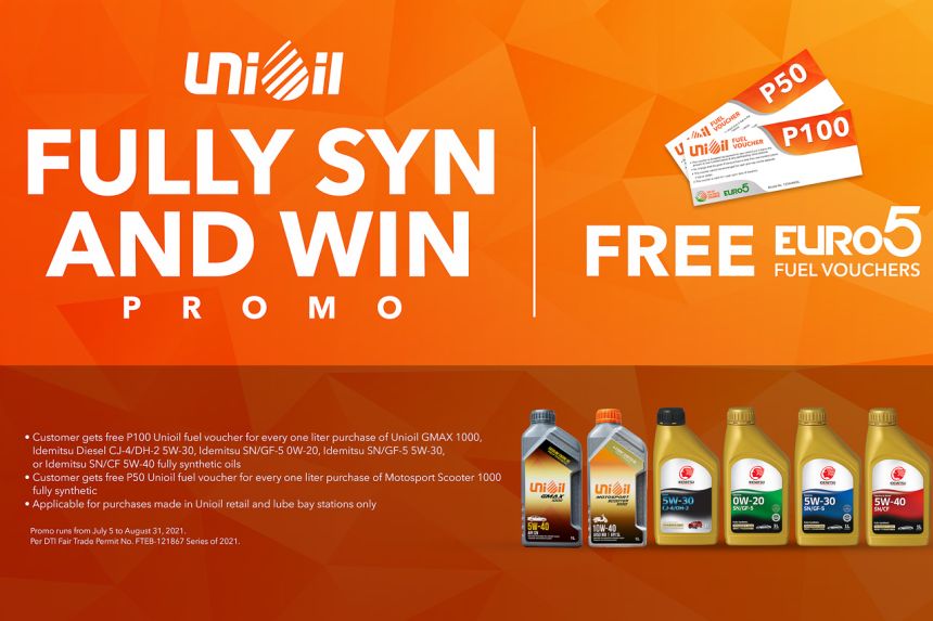 Get free fuel from Unioil when you buy fully-synthetic oil image