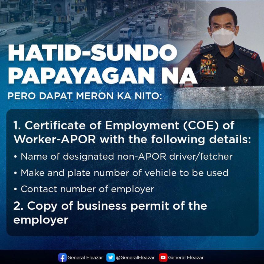 Fetchers of APORs during ECQ will need the following image