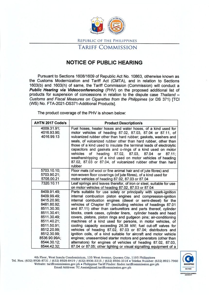 PH targets Thai auto parts for retaliatory tax over cigarette dispute image