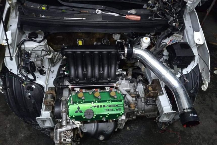 Ambitious V6-powered Mitsubishi Mirage gets new parts image