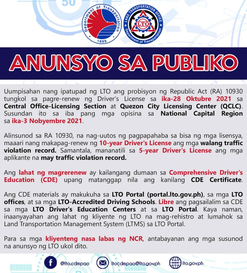 How to check if you qualify for LTO 10-year license validity image