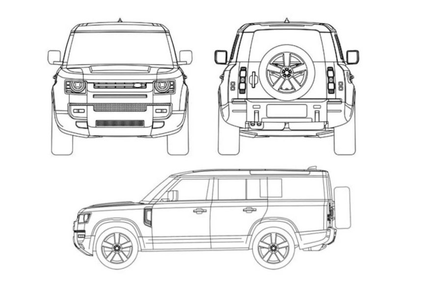 Are these the first images of three-row Land Rover Defender? image