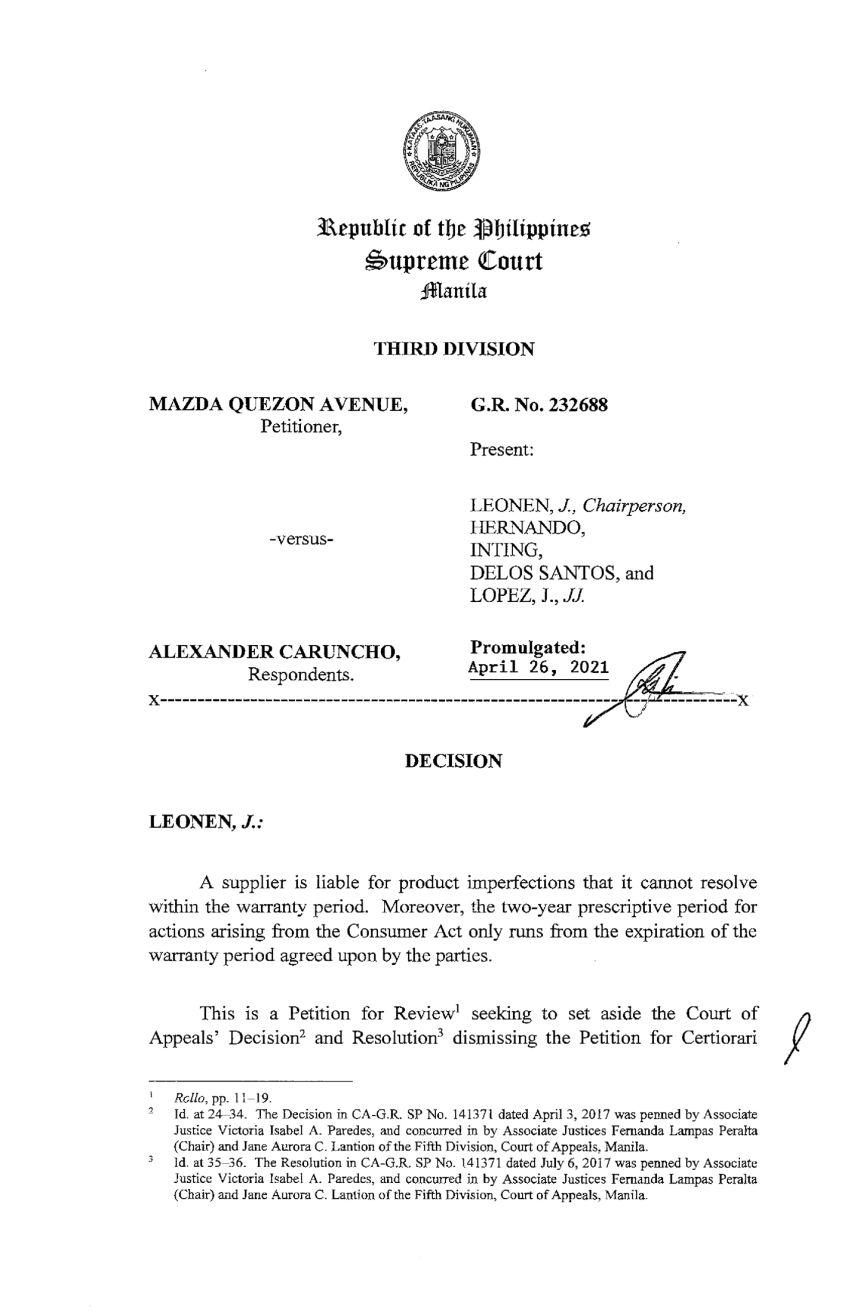 SC upholds refund decision for 2011 Mazda6 owner image