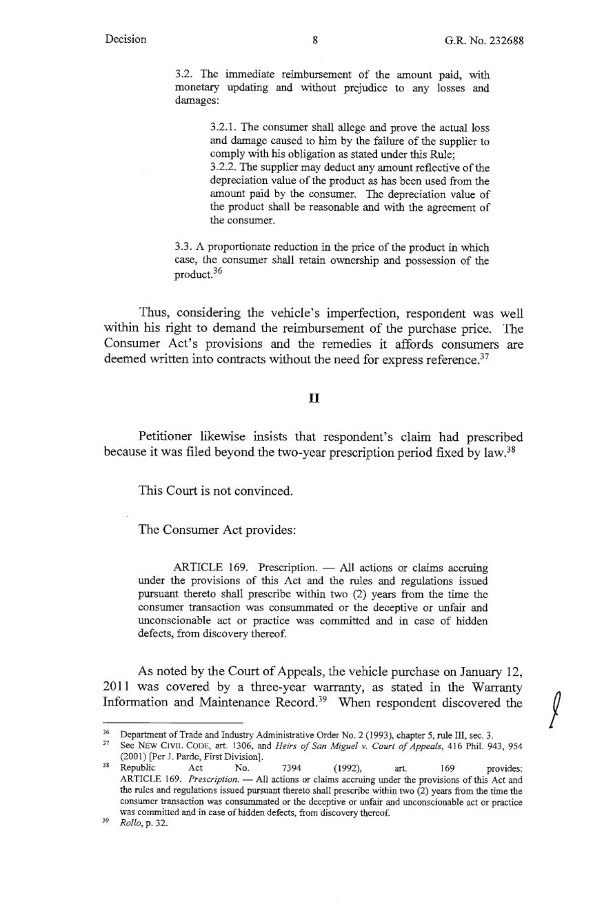 SC upholds refund decision for 2011 Mazda6 owner image