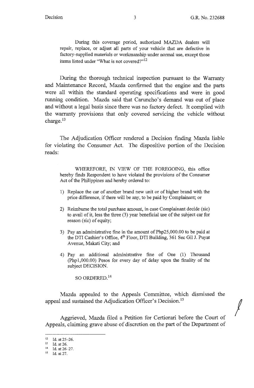 SC upholds refund decision for 2011 Mazda6 owner image