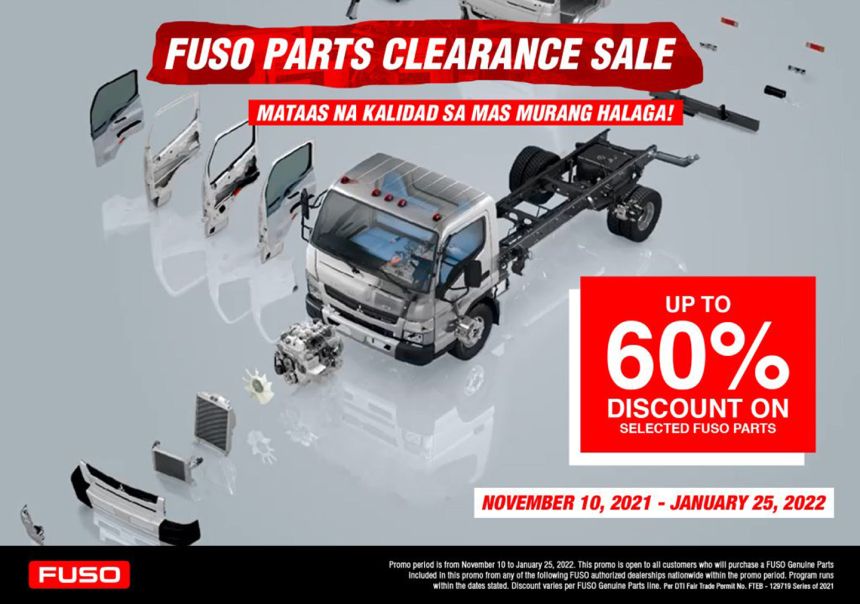 Fuso Philippines is holding a parts clearance sale image