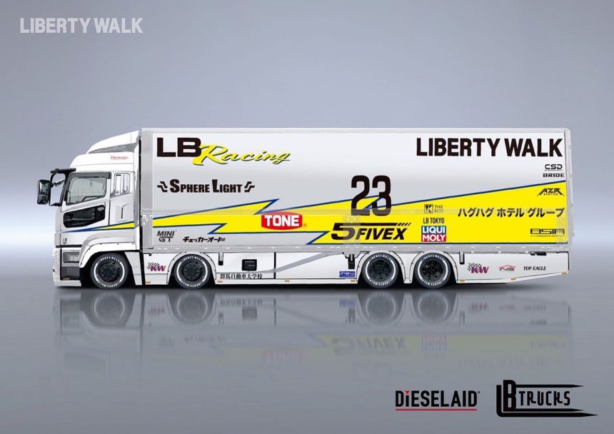 Liberty Walk is building a slammed Fuso Super Great truck image