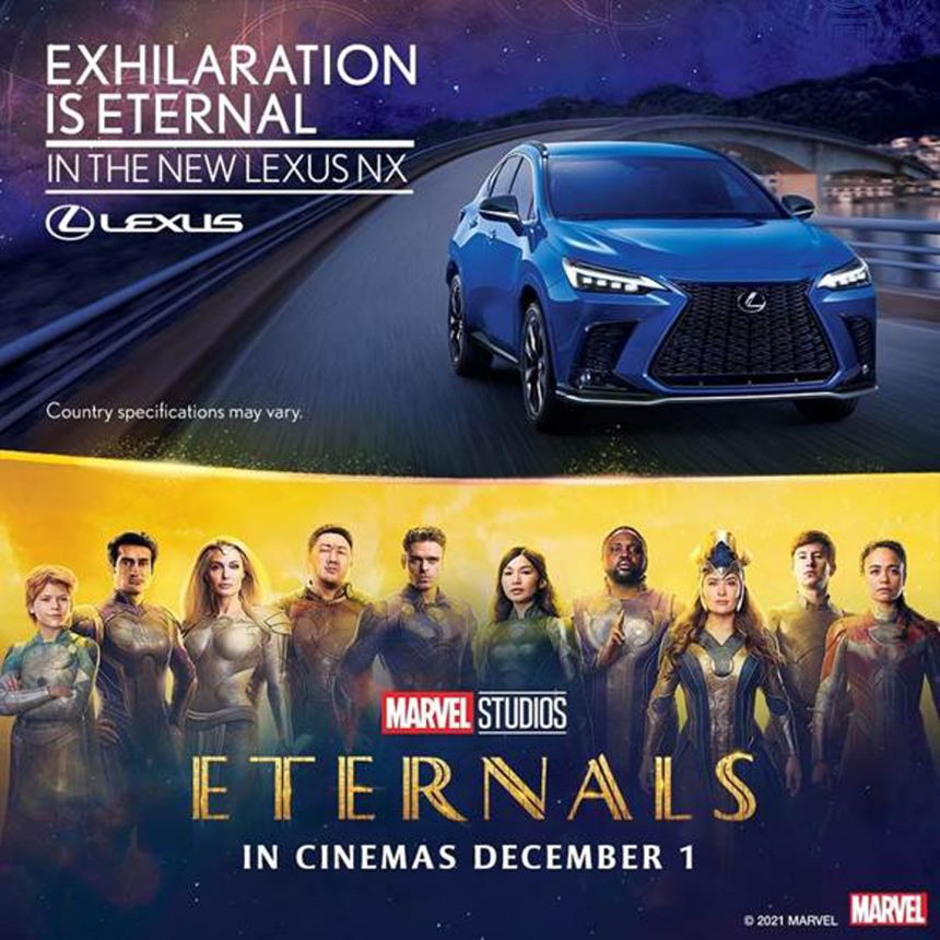 Lexus PH welcomes Eternals PH cinema release with mall display image