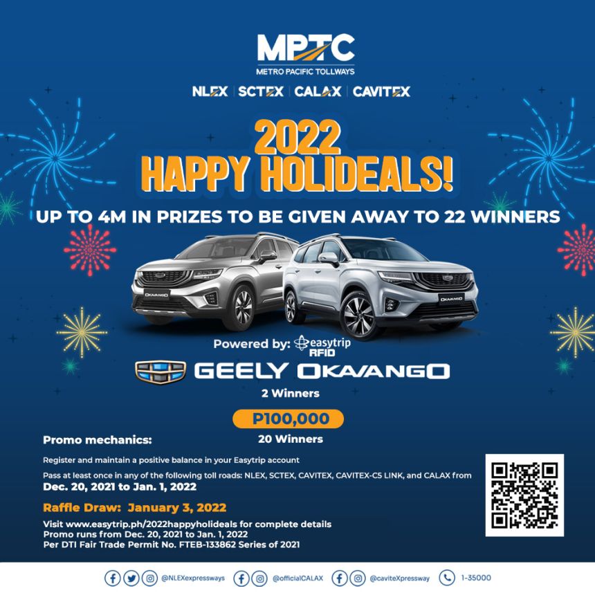 Win a Geely Okavango by driving on any MPTC expressway image