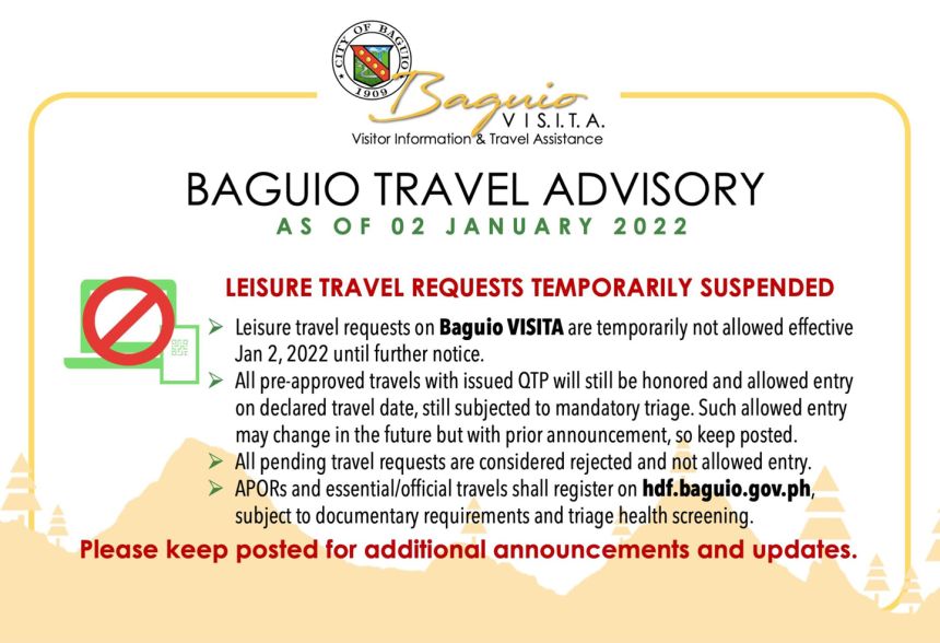 Baguio City closes doors to tourists again image