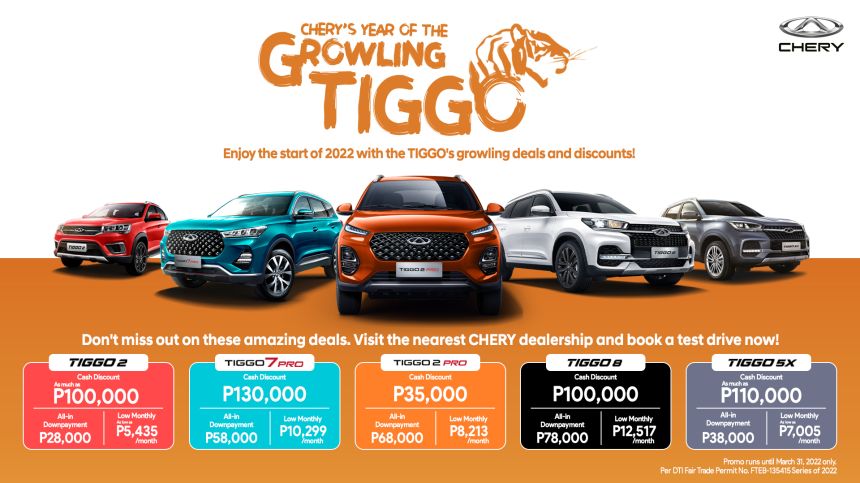 Chery Auto Philippines offers Year of the Growling Tiggo Promo image
