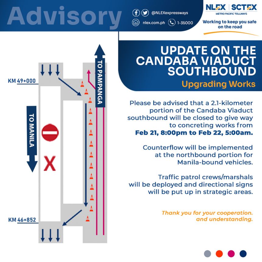 NLEX to close portion of Candaba southbound tonight image