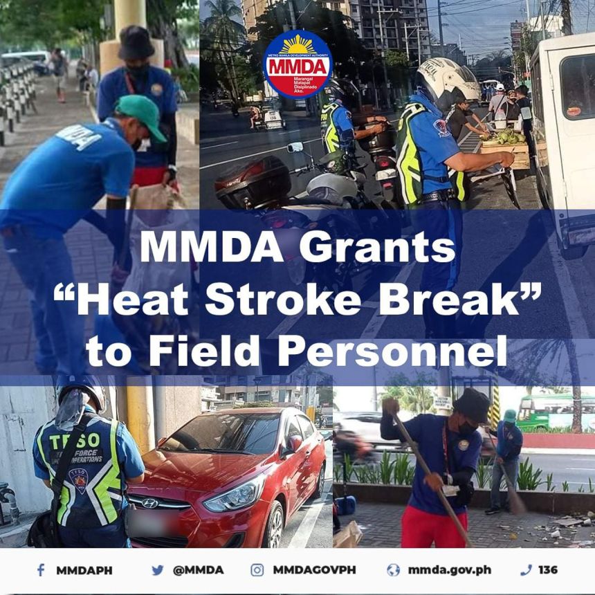 MMDA gives field personnel heat stroke break starting April 1 image