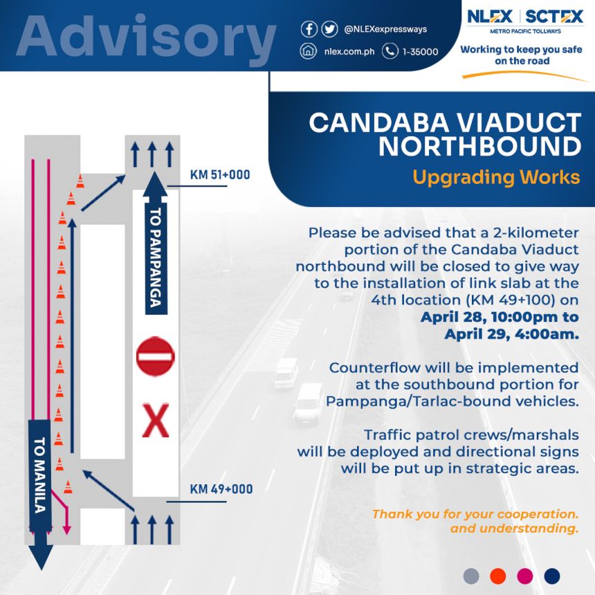 2-km segment of NLEX Candaba Viaduct closed later tonight image
