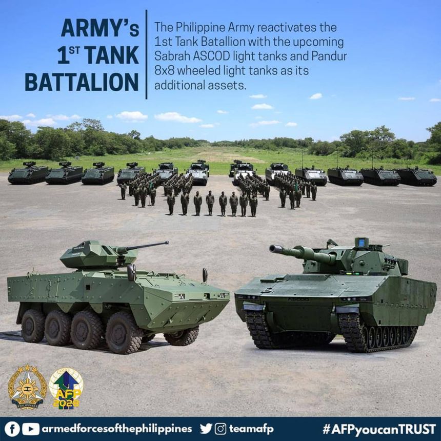PH Army reactivates 1st Tank Battalion with new Sabrah tanks image