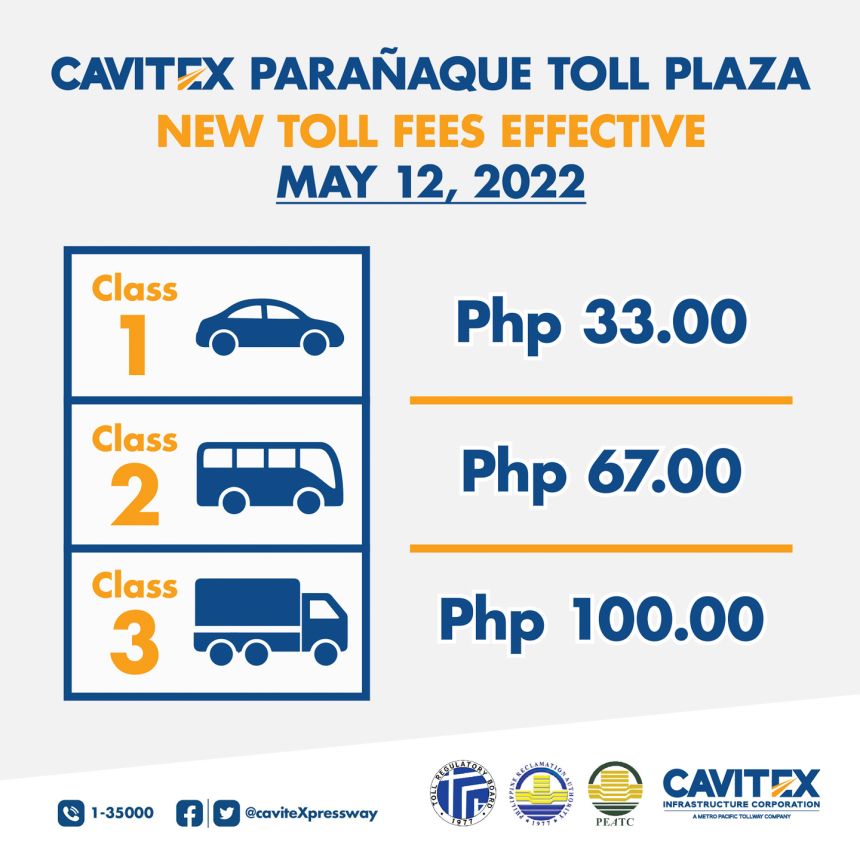 CAVITEX toll fees to go up by May 12 image