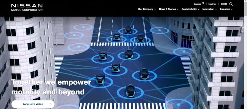 Nissan's reveals new futuristic global website image