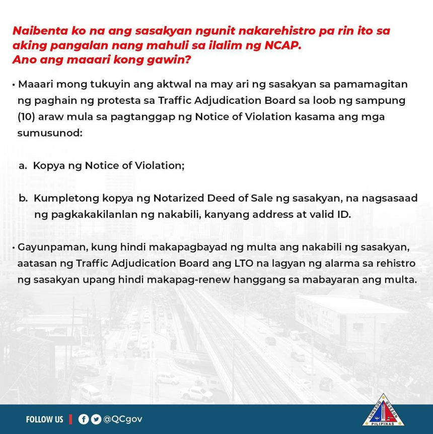 QC's No-Contact Apprehension will apply on these roads image