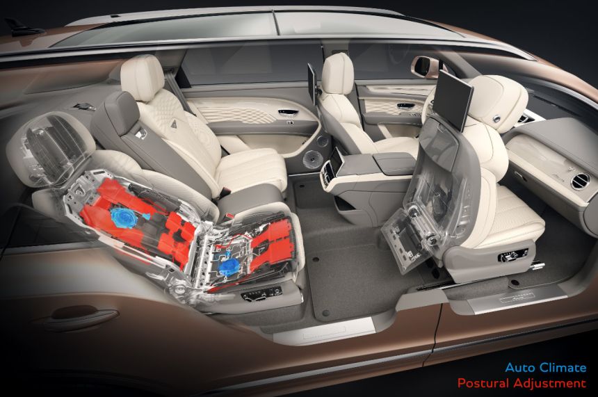 First class seating featured in the Bentley Bentayga EWB image