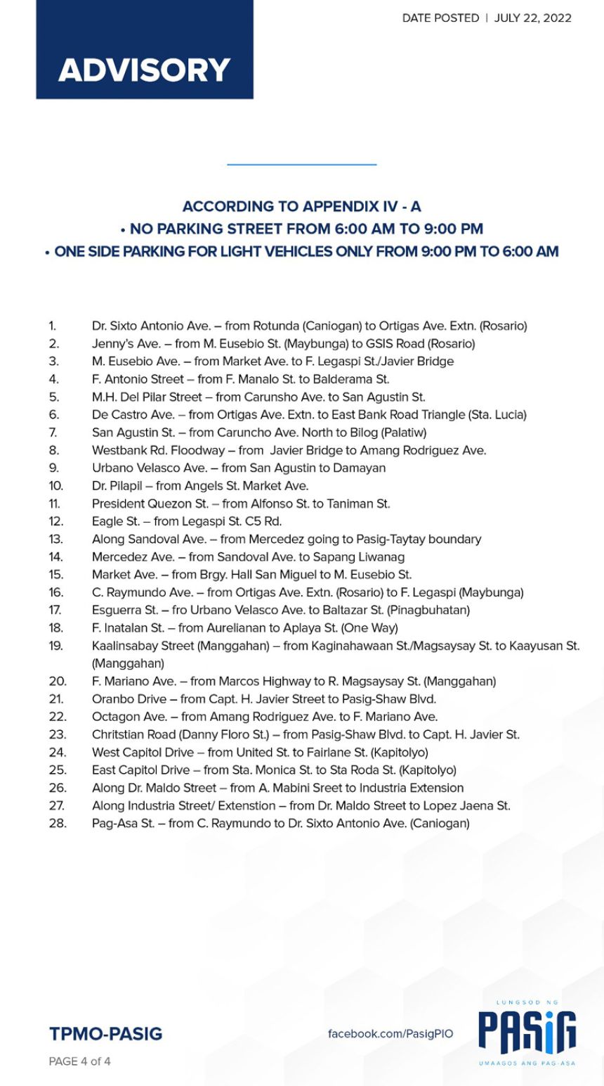 Pasig intensifies wheel clamping, no parking zones in road clearing ops image