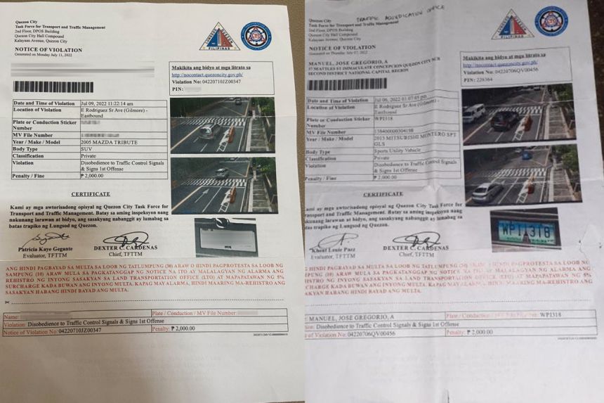 Motorist fined PHP 2k for turning right on green light in QC image