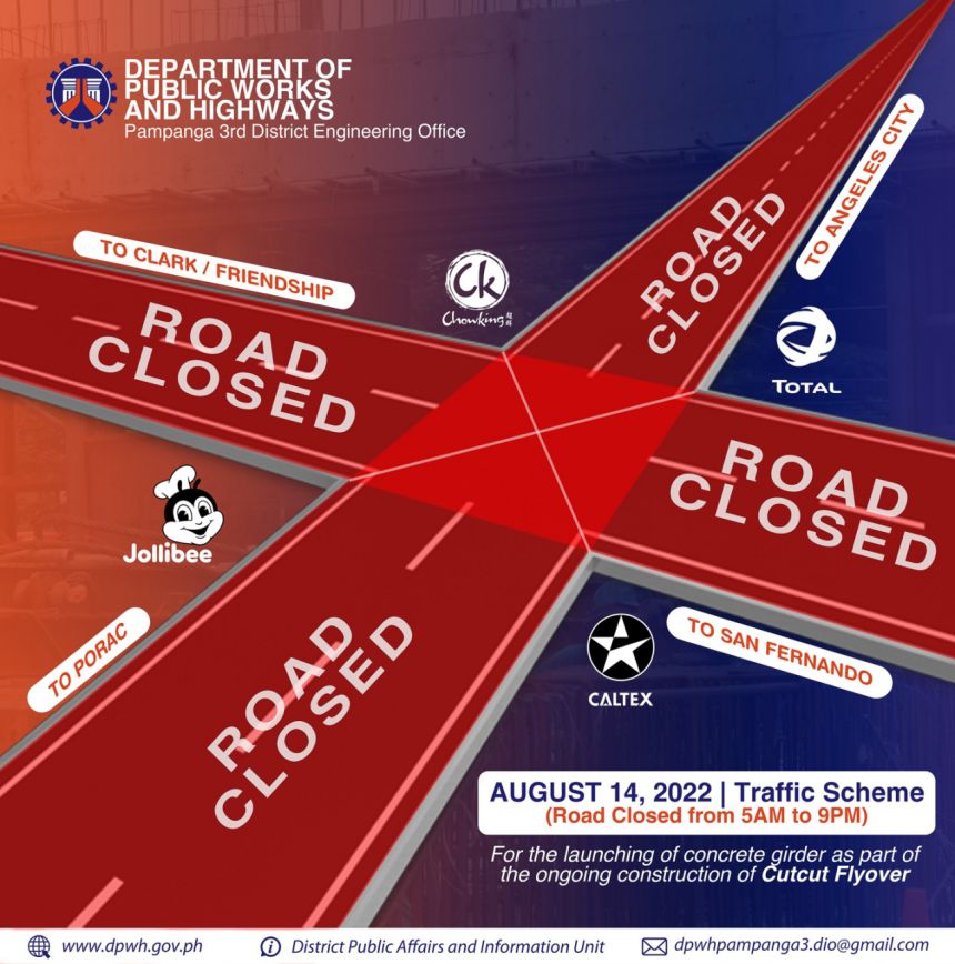Angeles Friendship intersection closed on Sundays for flyover construction image