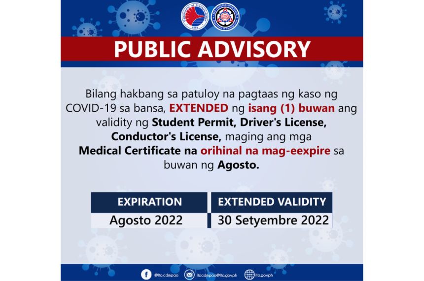 LTO extends License and MV registration validity yet again image