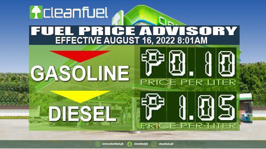Diesel to go down PHP 1.10 per liter on August 16 image