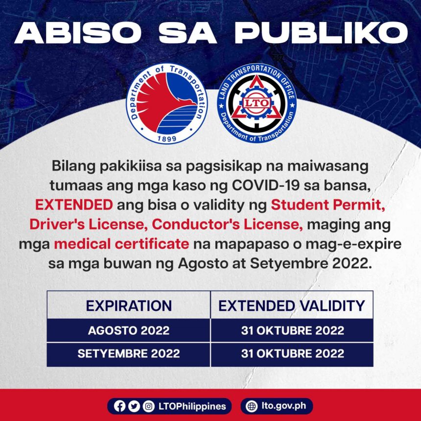 LTO: Plates ending in 8 can renew without penalty until Oct 31 image